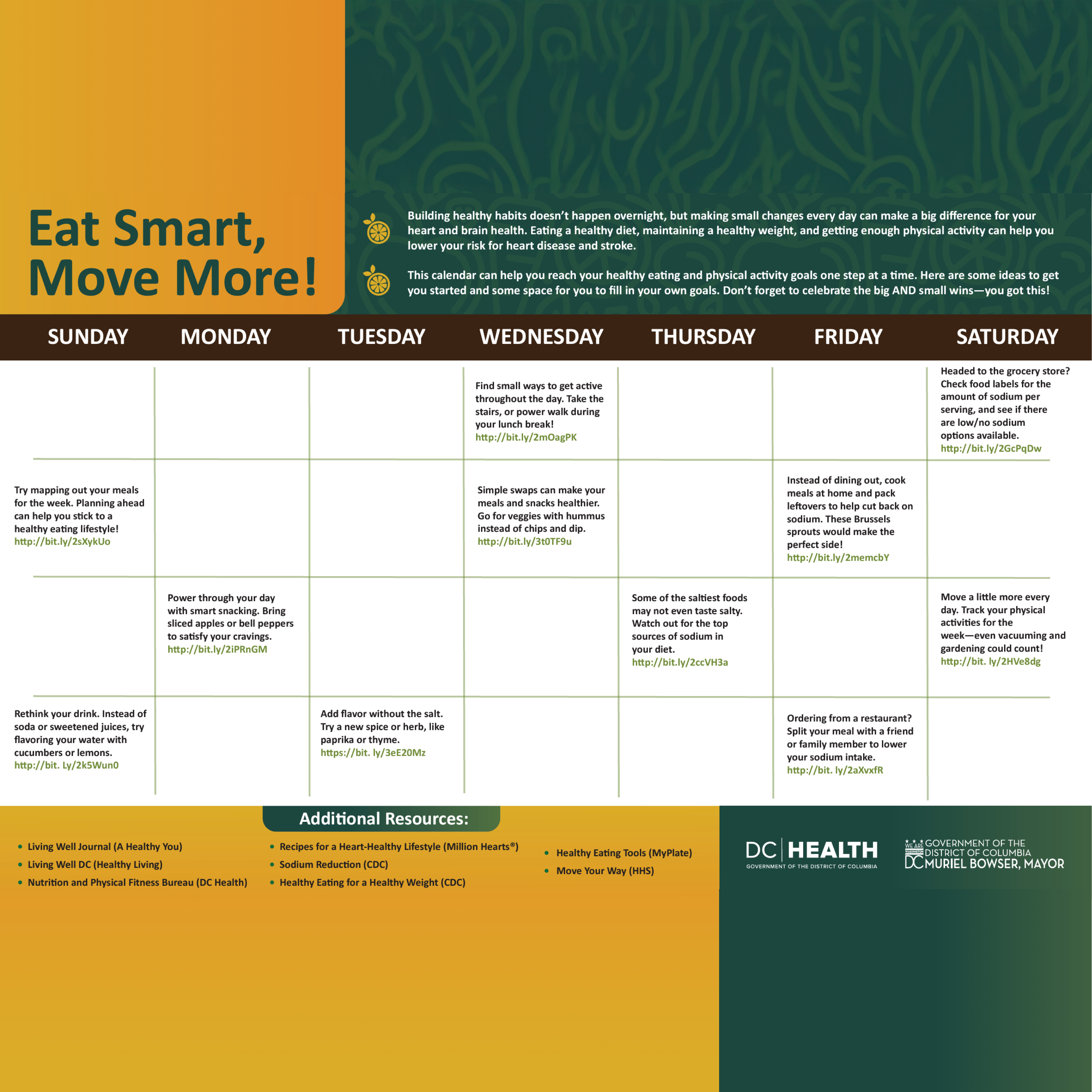 Eat Smart, Move More Calendar